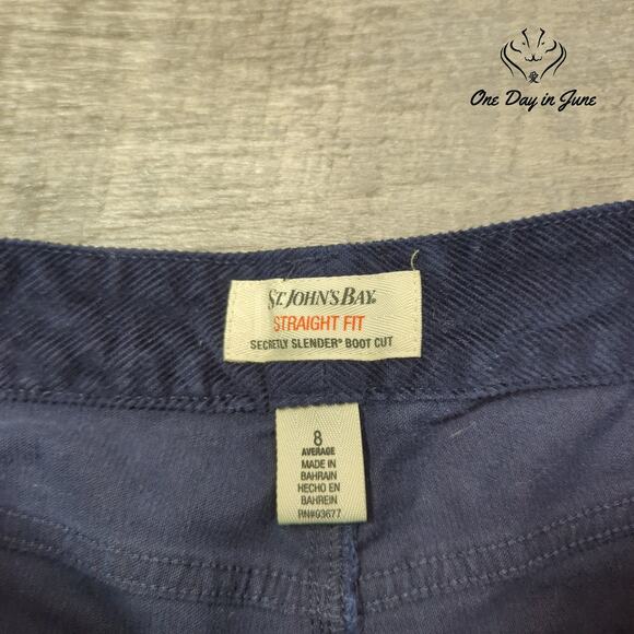 St. John's Bay Secretly Slender Boot Cut Corduroy Pants Size 8 - Picture 2 of 6